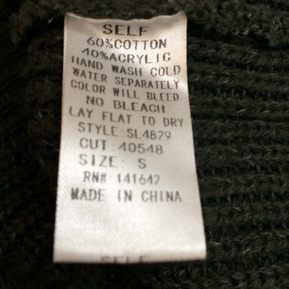 She + Sky Dark Gray Pullover Sweater,‎ Lace Up Back - Picture 8 of 9